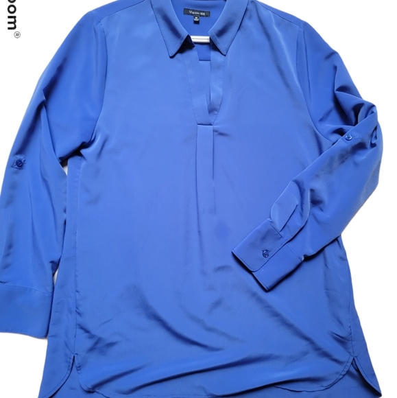 vision 55 Tops - Vision 55 Blue Long Sleeve V Neck  with pockets